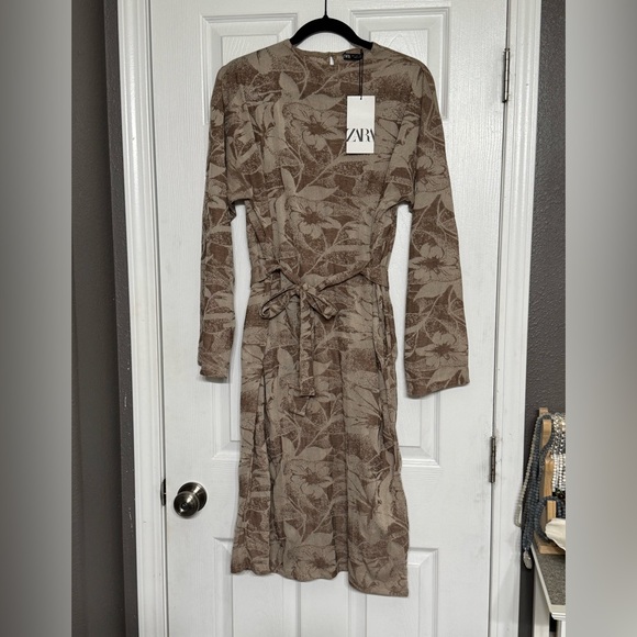 zara brown floral dress Zara floral dress size s excellent condition